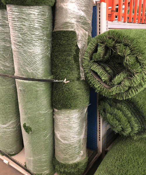 Rolls of artificial grass